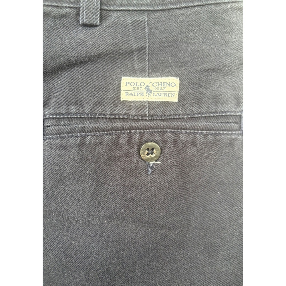 Polo Ralph Lauren Mens Navy Blue Pleated Chino Shorts 36 Cotton Twill Casual - Picture 3 of 6
